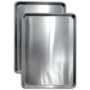 Commercial Quality Cookie Sheet Pan - 2 Pack Aluminum Half Sheet Baking Pan